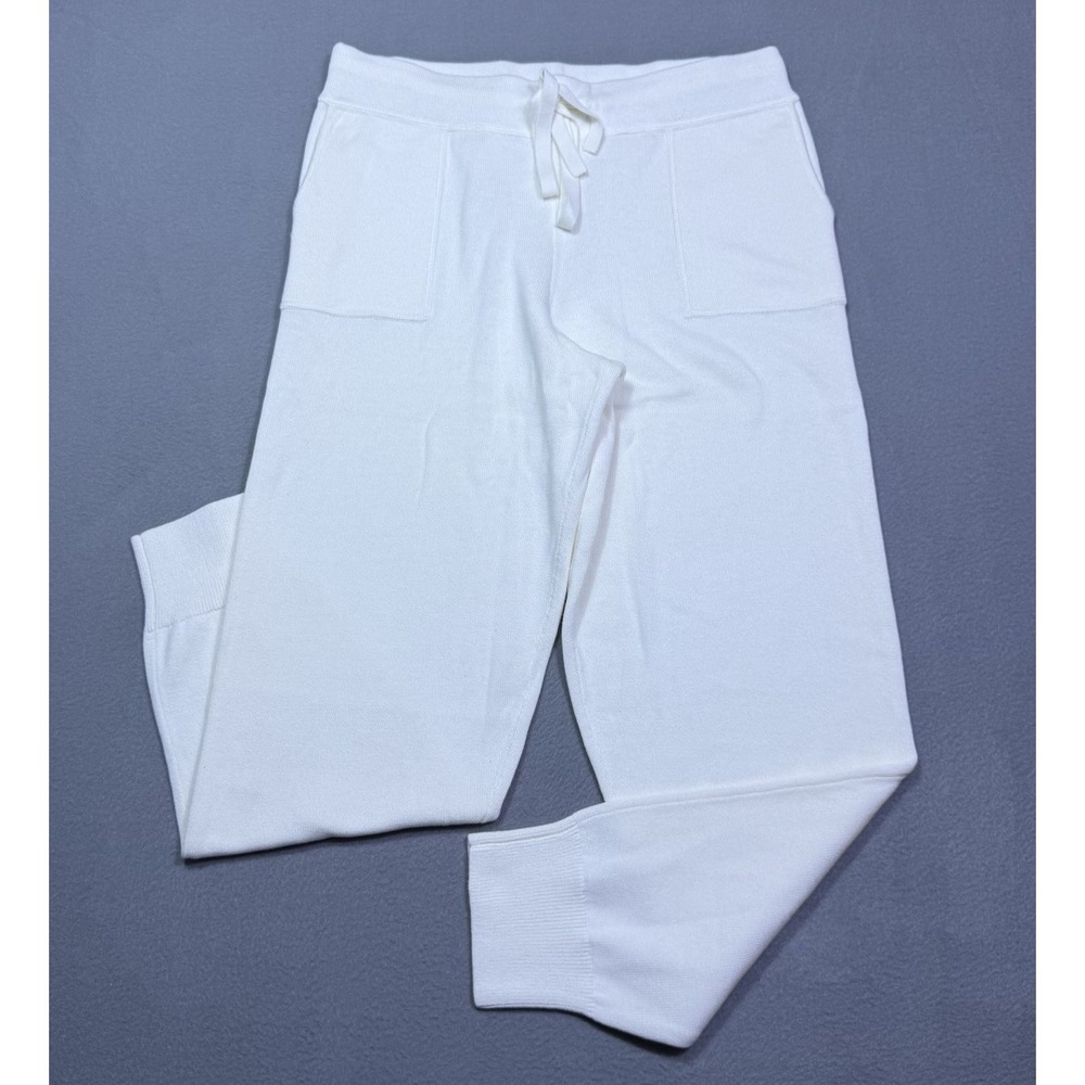 J Crew Joggers Womens S Cashmere Blend Ivory Knit Quiet Luxury Athleisure